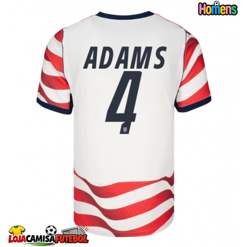 Camisa de Futebol Estados Unidos Tyler Adams #4 Equipamento Principal Mundo 2026 Manga Curta